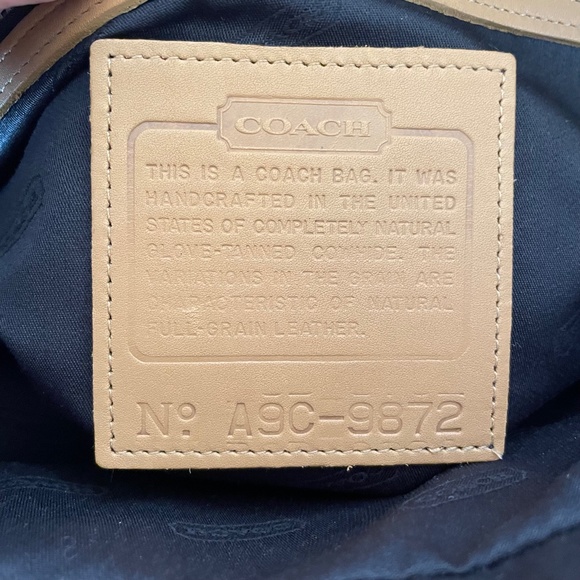 Vintage Coach Classic Compartment Tote Leather Shoulder Bag 9872 Camel USA - Picture 13 of 16